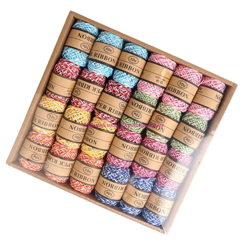 Papercraft Supply Ribbon - Multicolored Paper Cord Craft Supply for