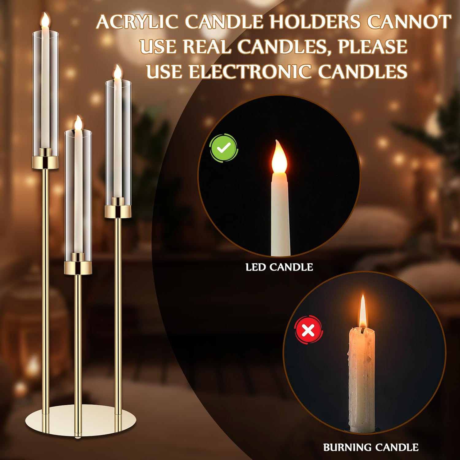 1 Set Acrylic Candelabra Cente - Centerpiece Stick 评论和价格