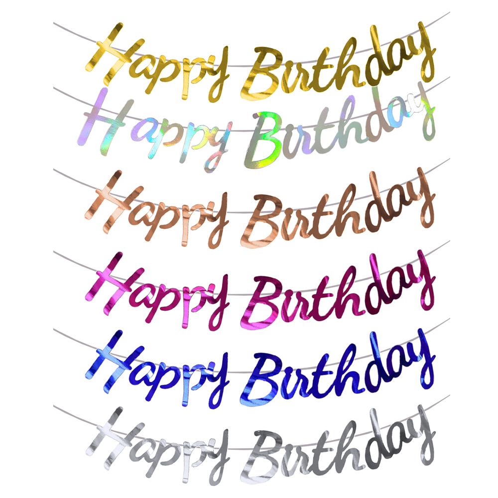Happy Birthday Banner Gold Sil - Party Banner Gold 评论和价格