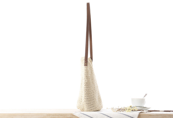 Straw Shoulder Woven Beach Sol - Paper Straw Color 评论和价格