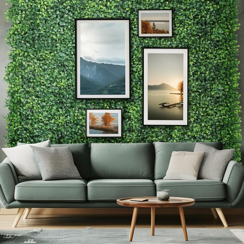 1/3/6Pcs Artificial Plants Gra - Flower Wall Panel 评论和价格