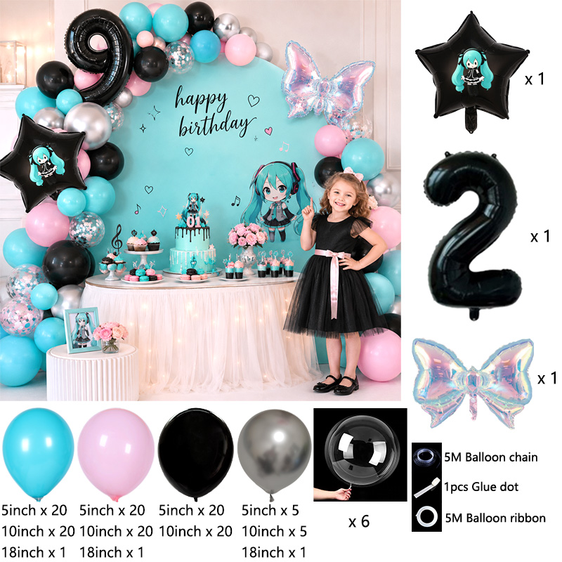 Miku Themed Balloon Arch Garla - Balloon Arch Kit 评论和价格