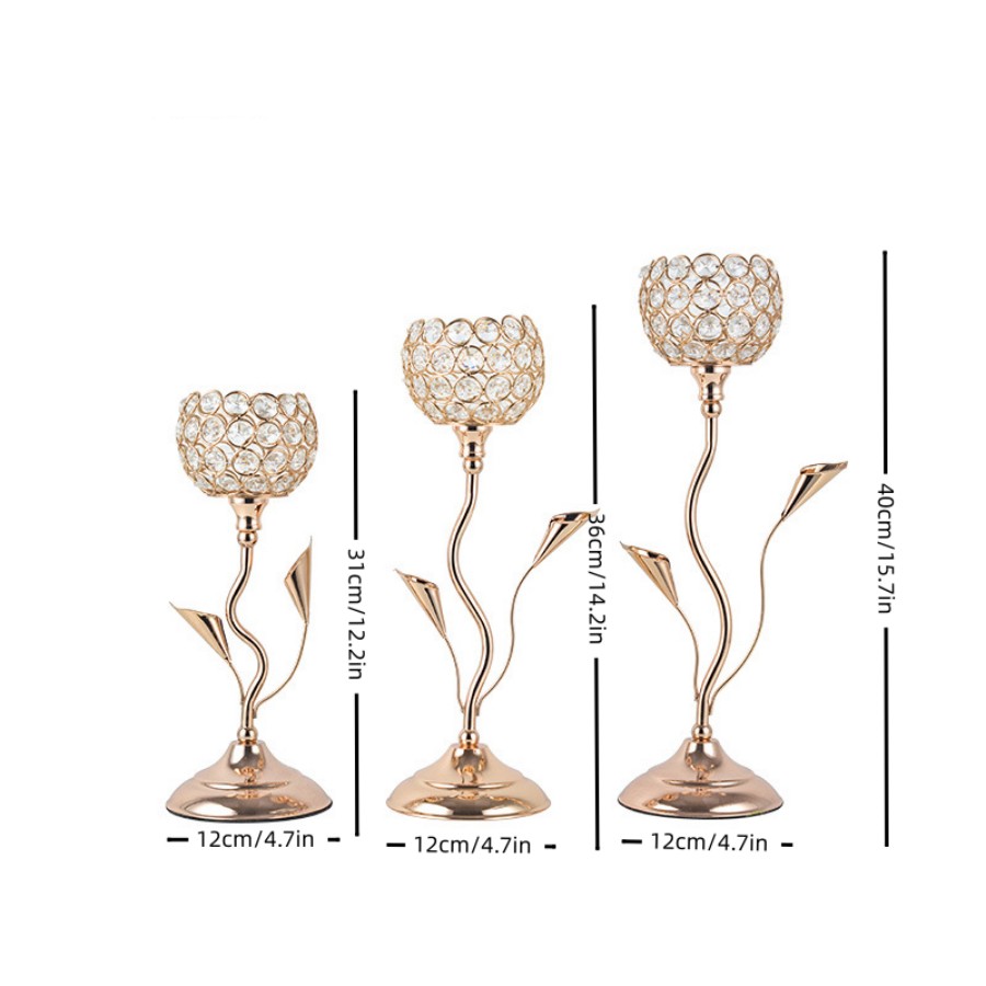 Gold Crystal Candle Holder, Ir - Centerpiece Stick 评论和价格